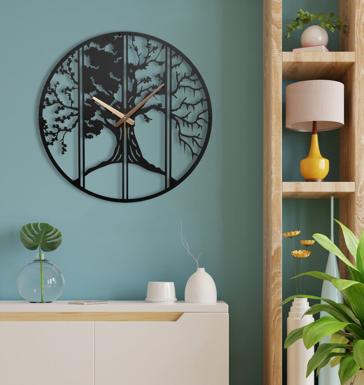 69-Dekoratif Metal Duvar Saati