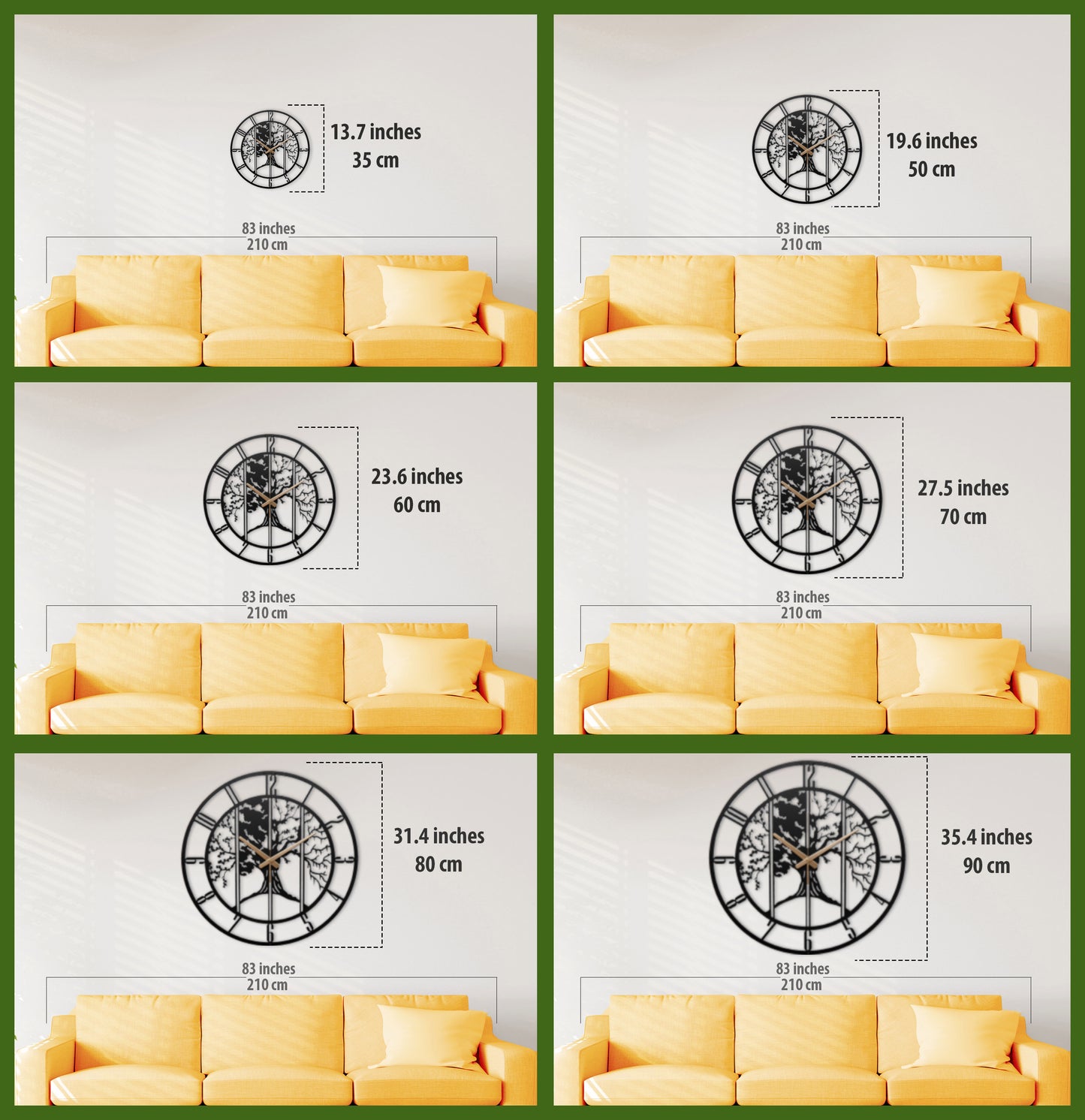 70-Dekoratif Metal Duvar Saati