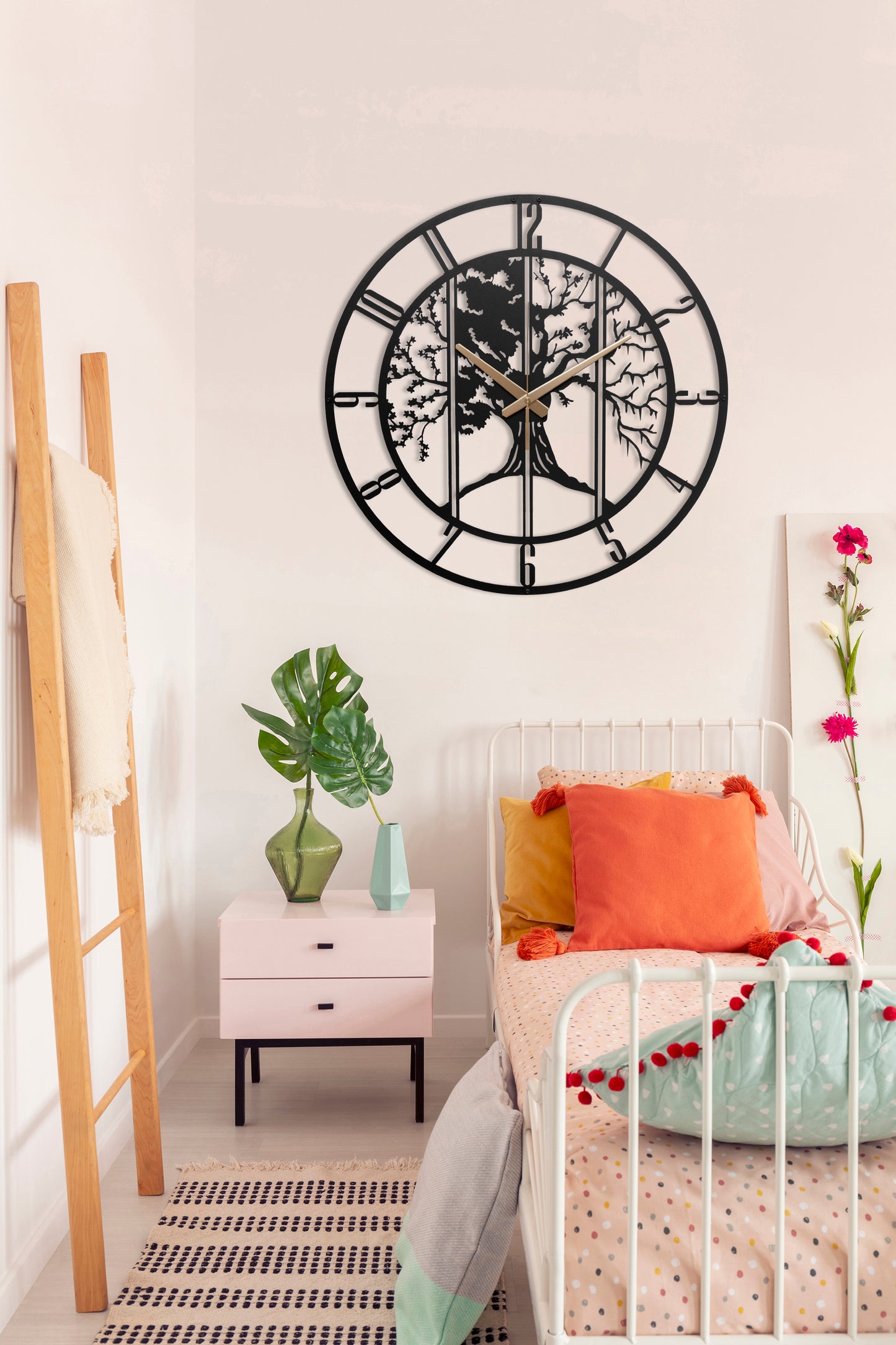 70-Dekoratif Metal Duvar Saati