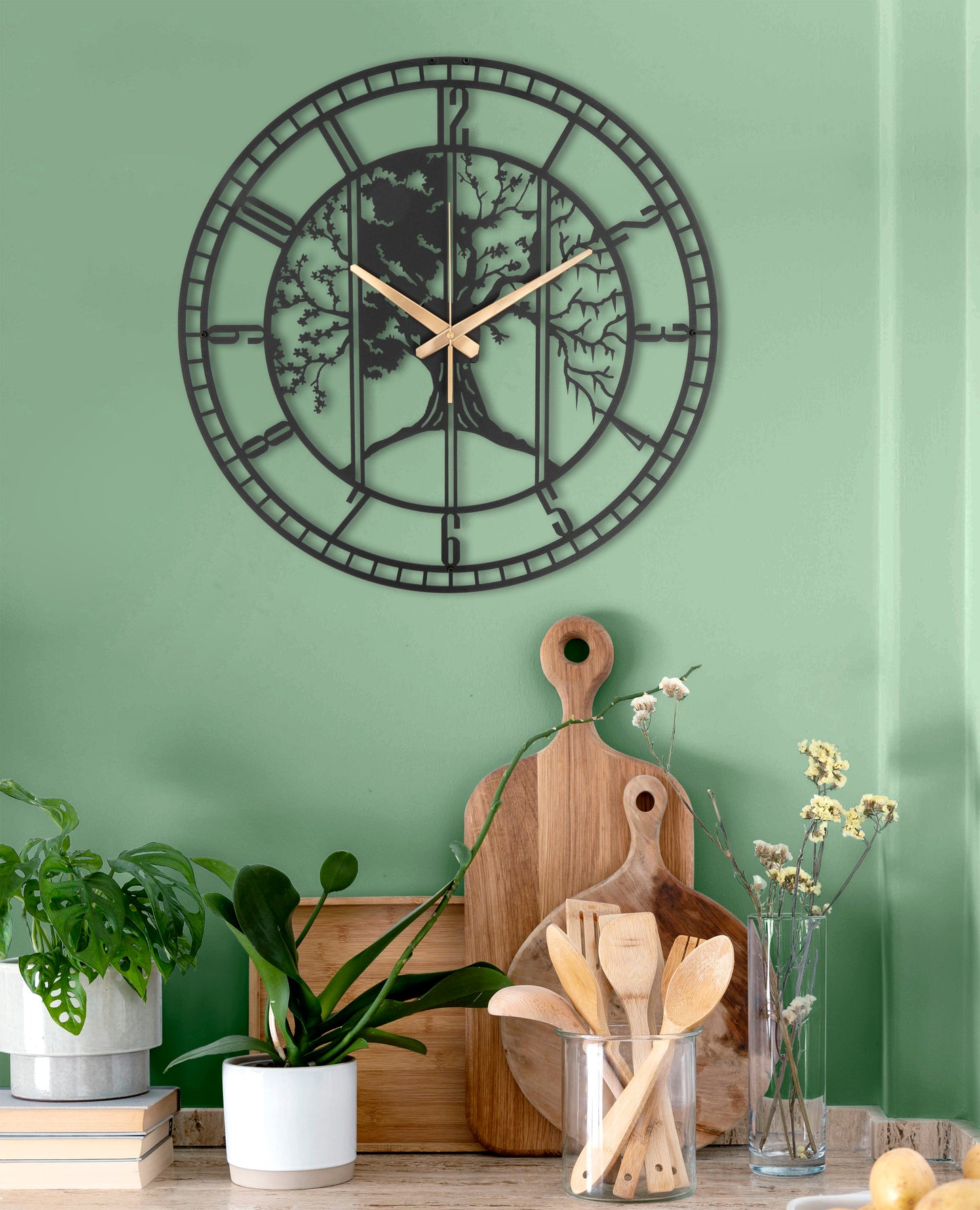 71-Dekoratif Metal Duvar Saati