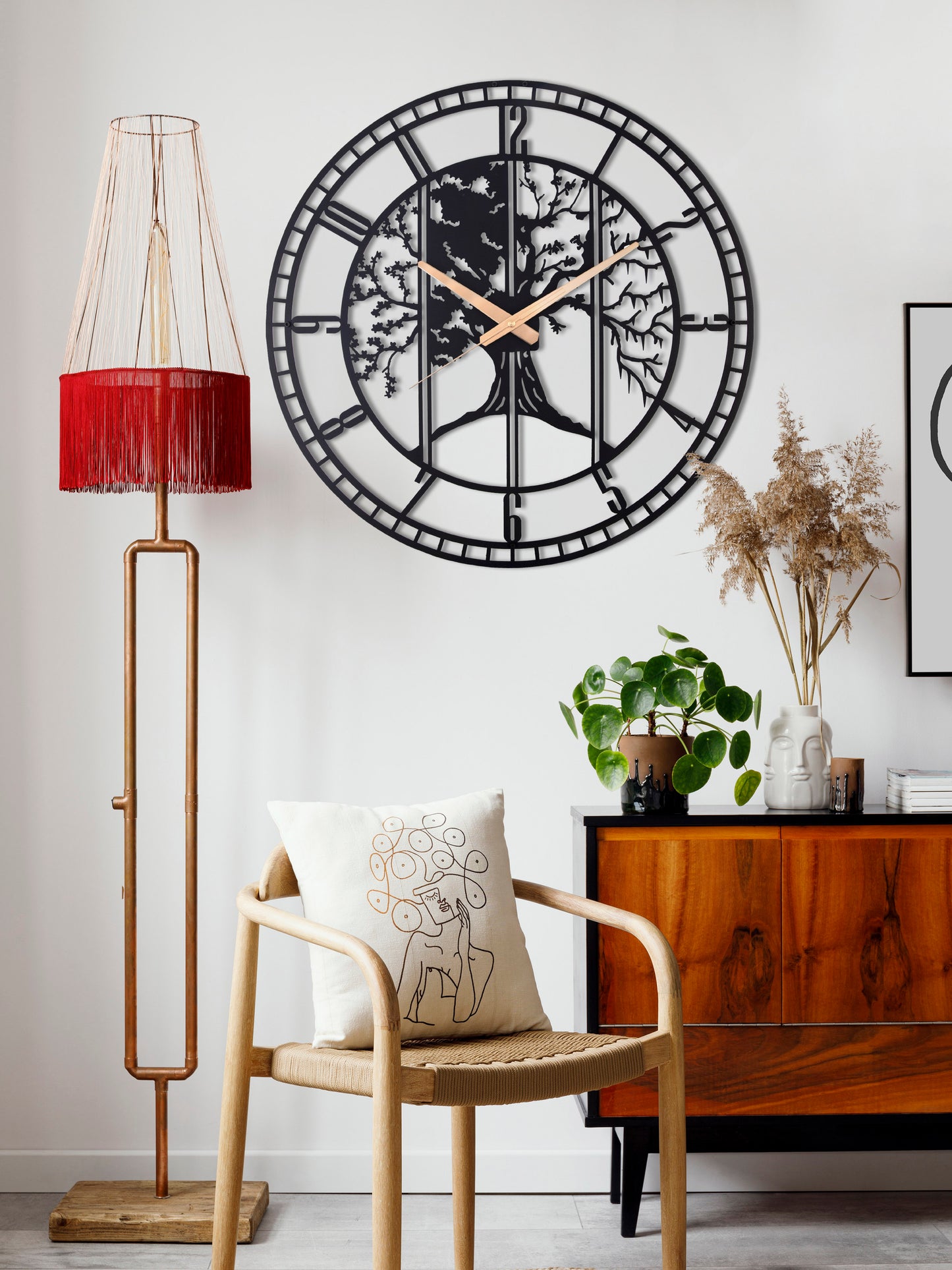 71-Dekoratif Metal Duvar Saati