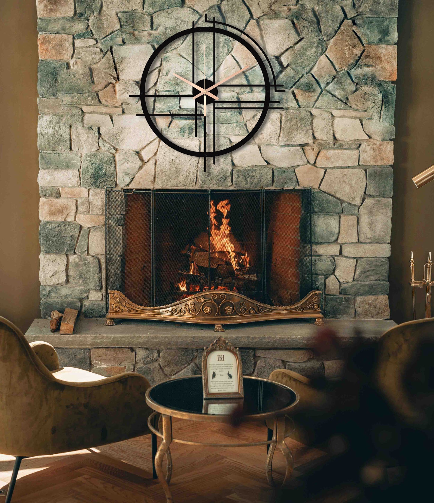 73-Dekoratif Metal Duvar Saati