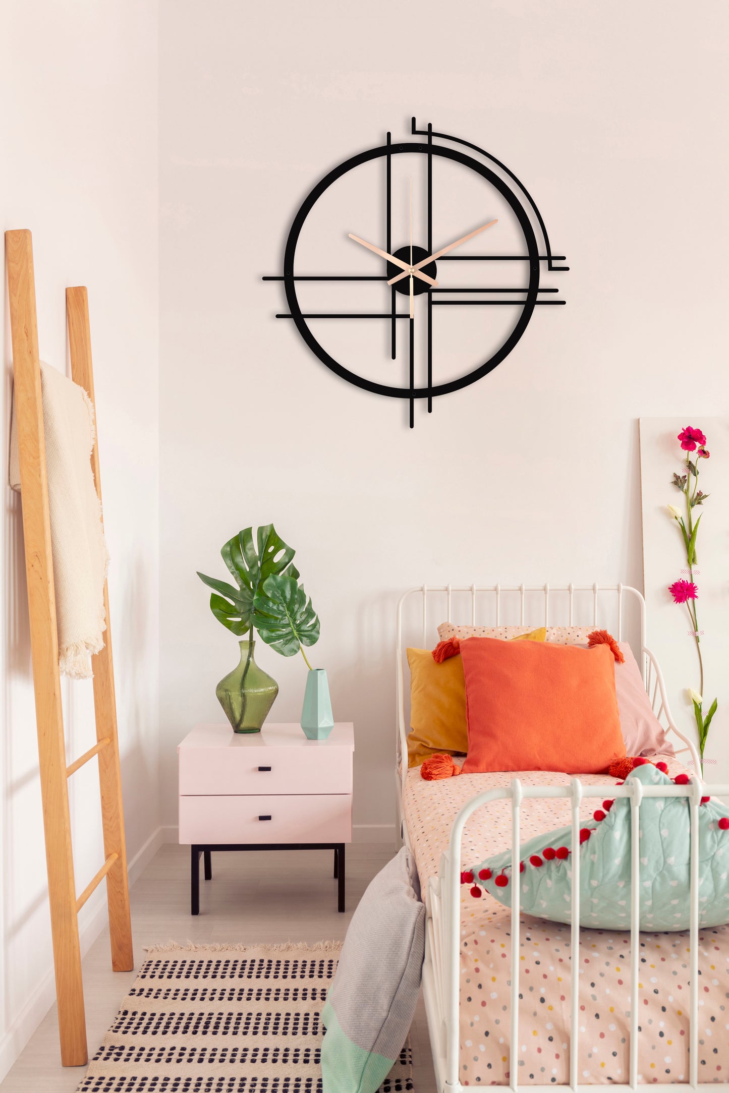 73-Dekoratif Metal Duvar Saati