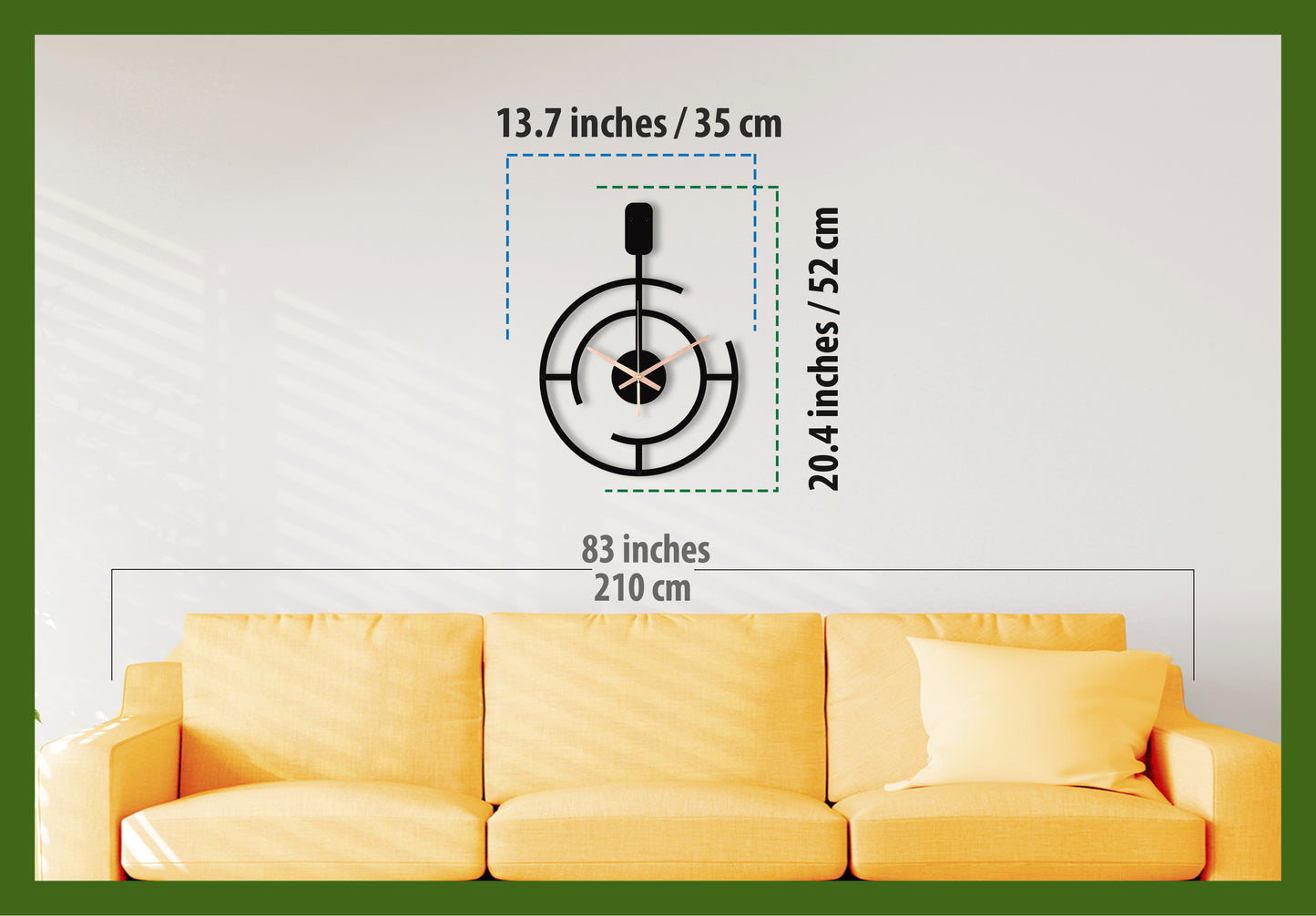 76-Dekoratif Metal Duvar Saati