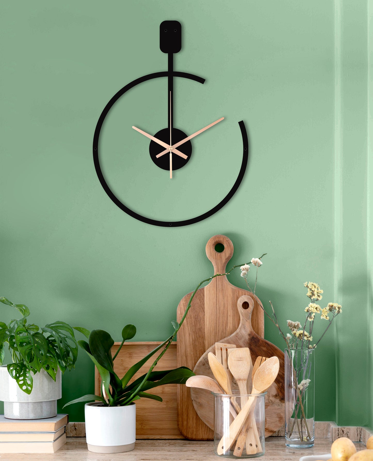 78-Dekoratif Metal Duvar Saati