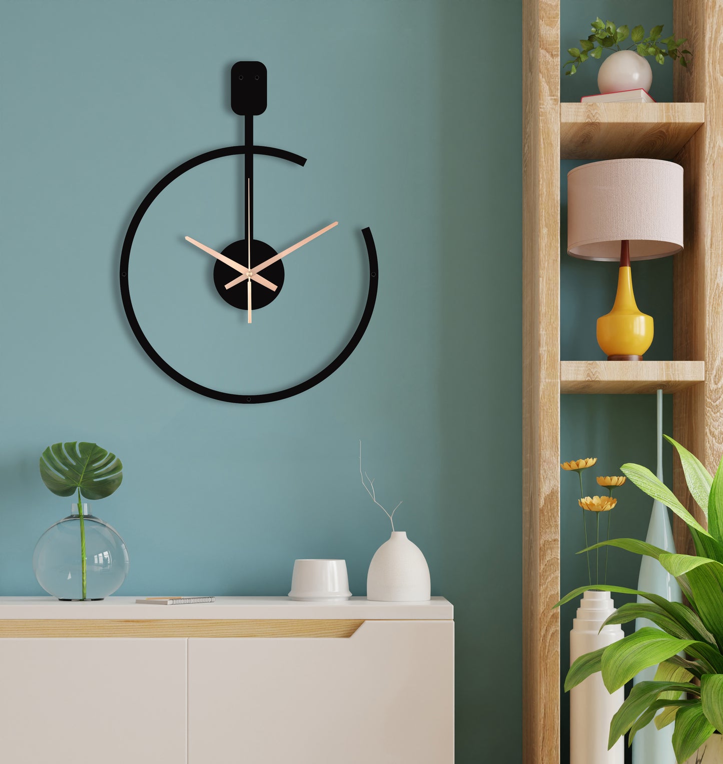 78-Dekoratif Metal Duvar Saati