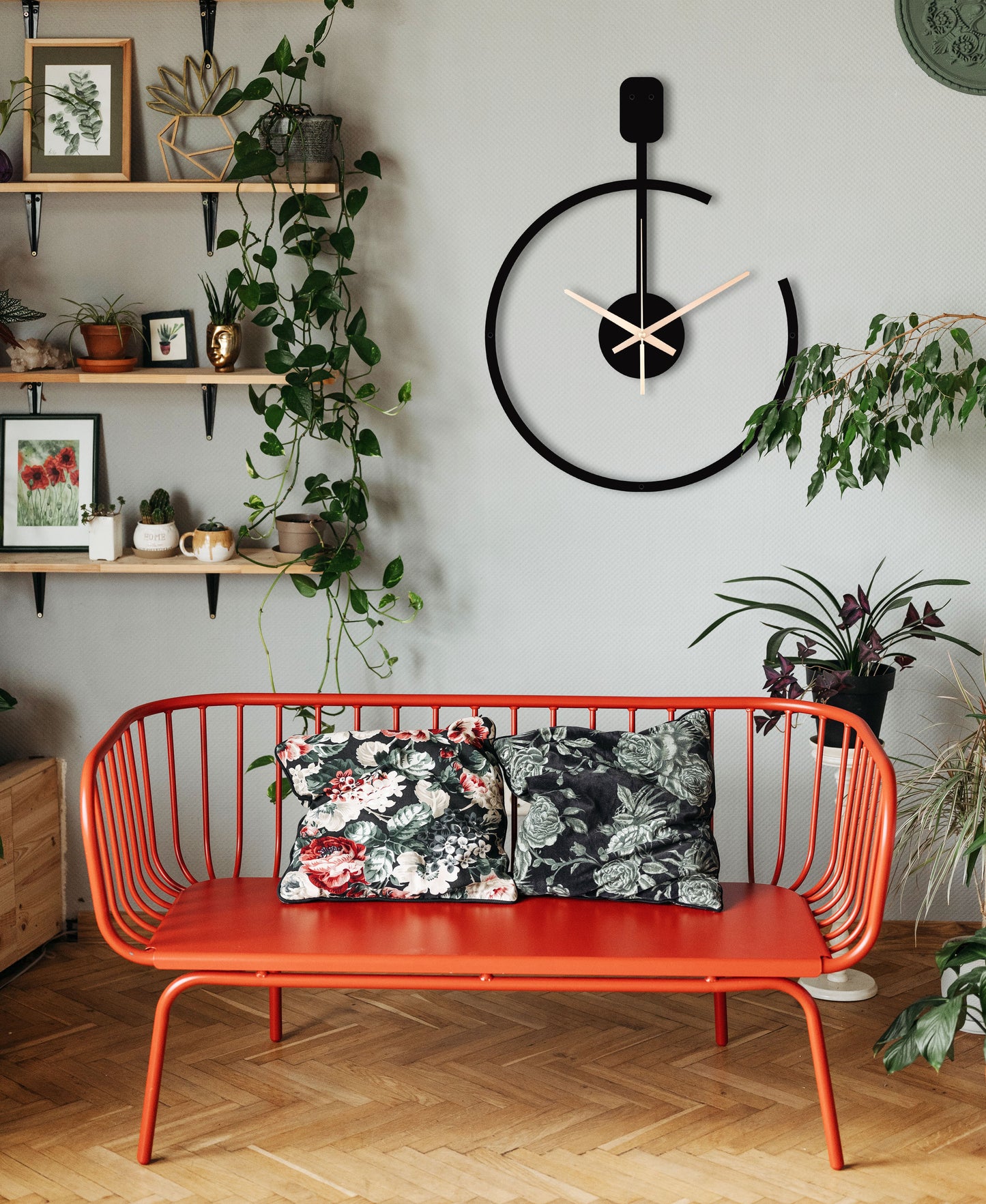 78-Dekoratif Metal Duvar Saati