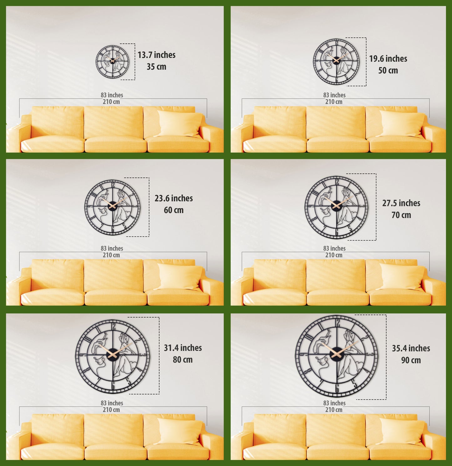 82-Dekoratif Metal Duvar Saati