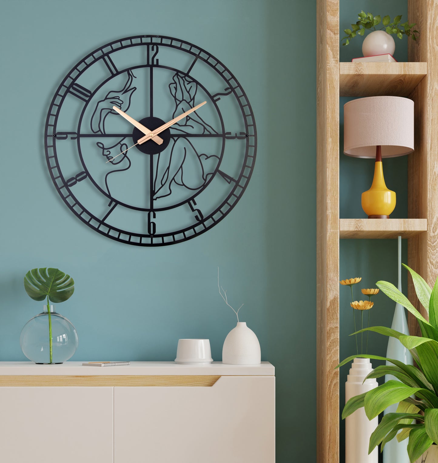 82-Dekoratif Metal Duvar Saati