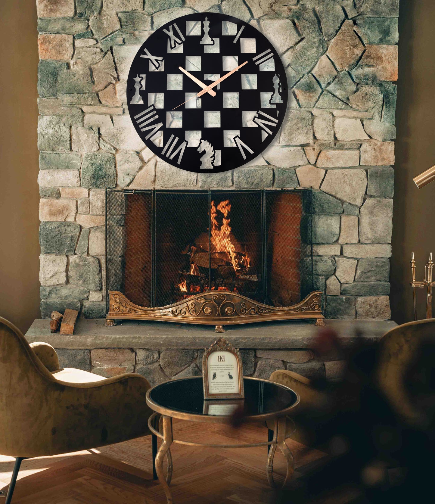 83-Dekoratif Metal Duvar Saati