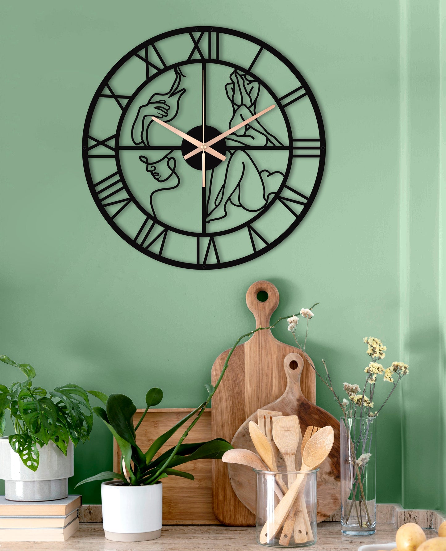 86-Dekoratif Metal Duvar Saati