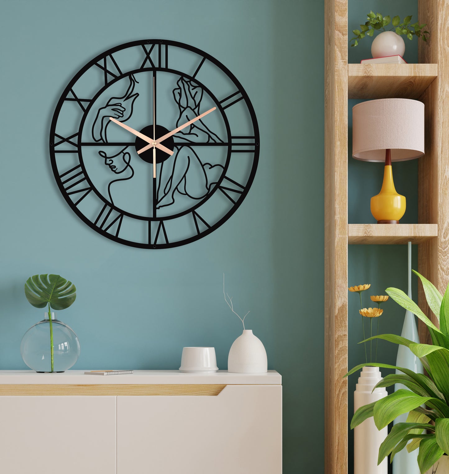 86-Dekoratif Metal Duvar Saati