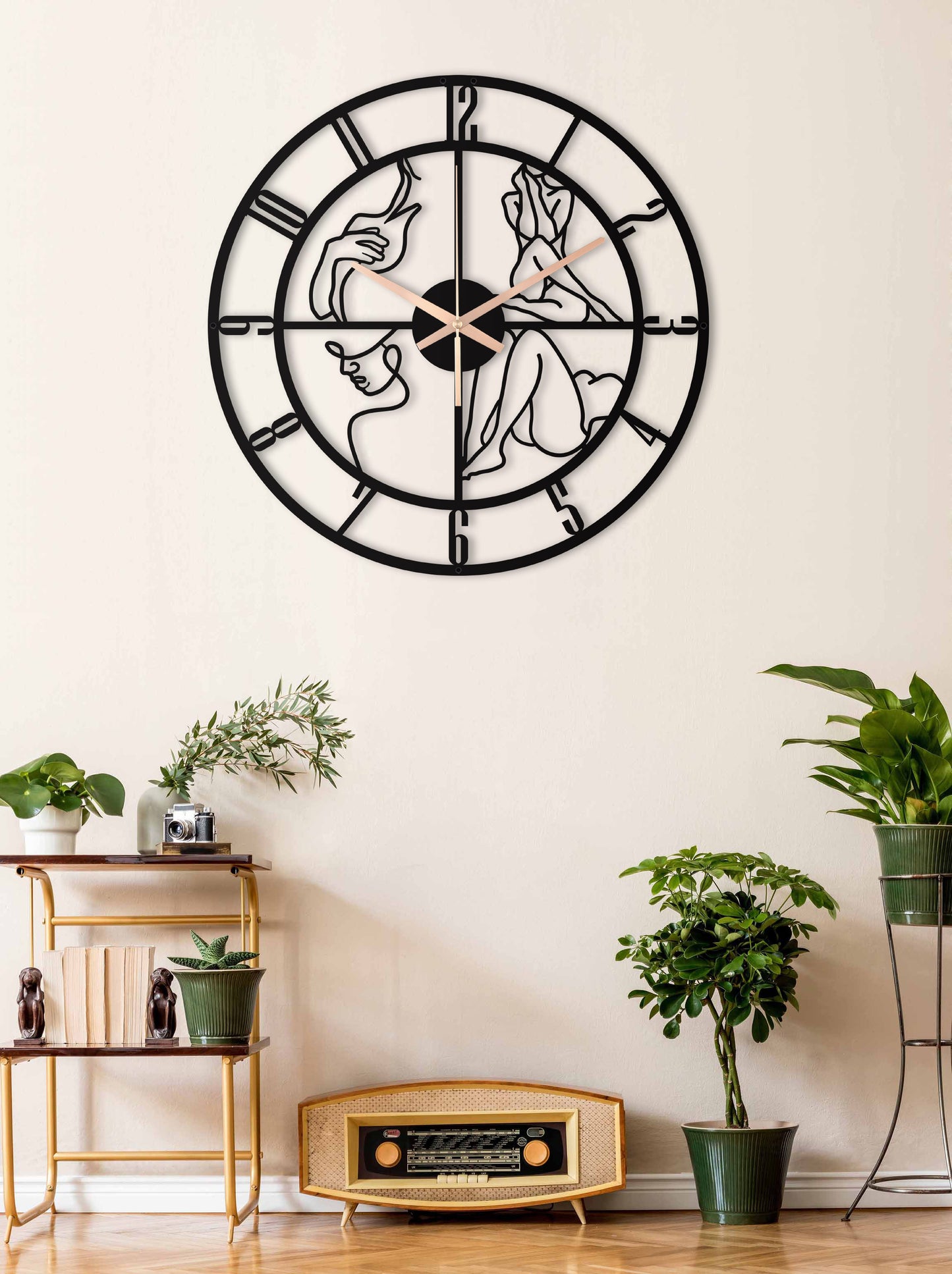 87-Dekoratif Metal Duvar Saati