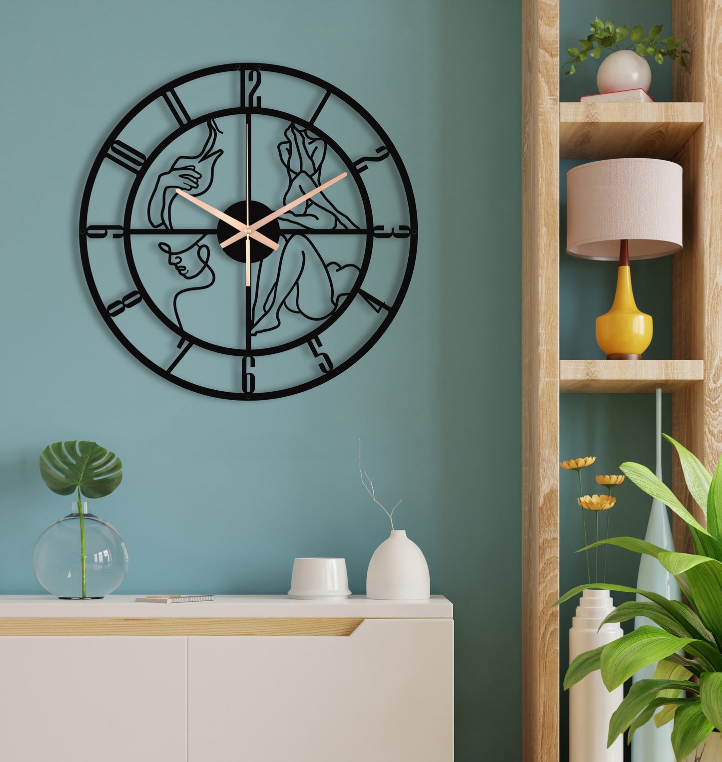 87-Dekoratif Metal Duvar Saati