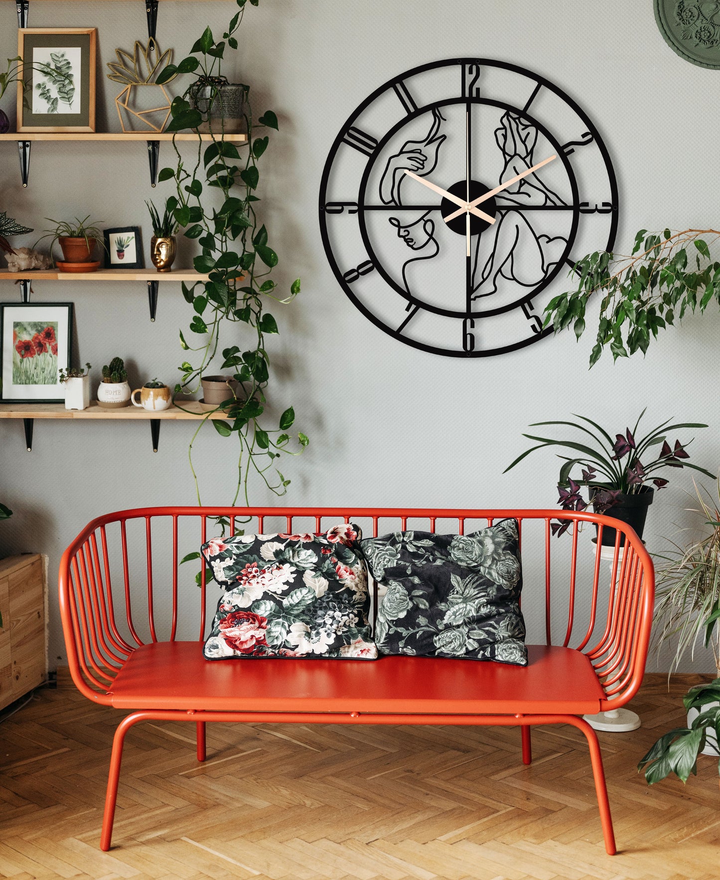 87-Dekoratif Metal Duvar Saati