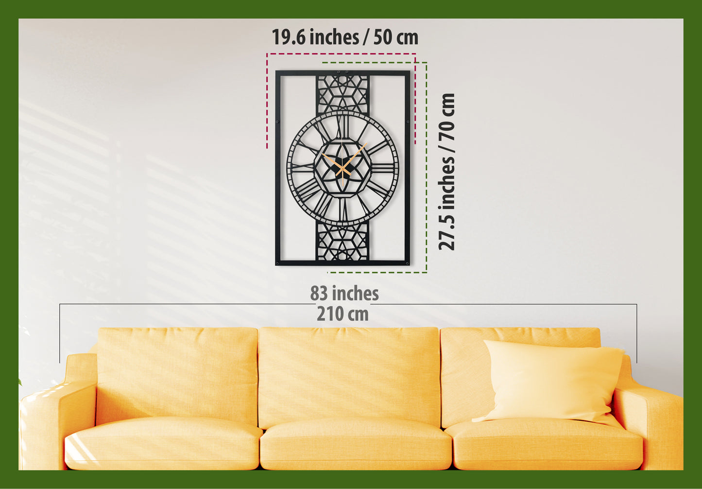 88-Dekoratif Metal Duvar Saati