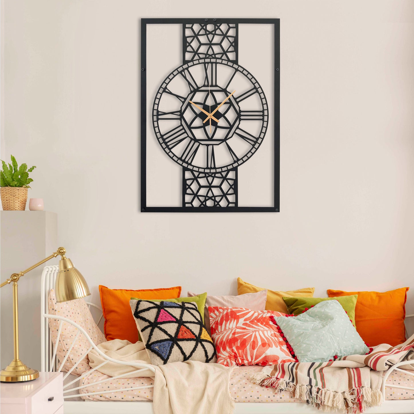 88-Dekoratif Metal Duvar Saati