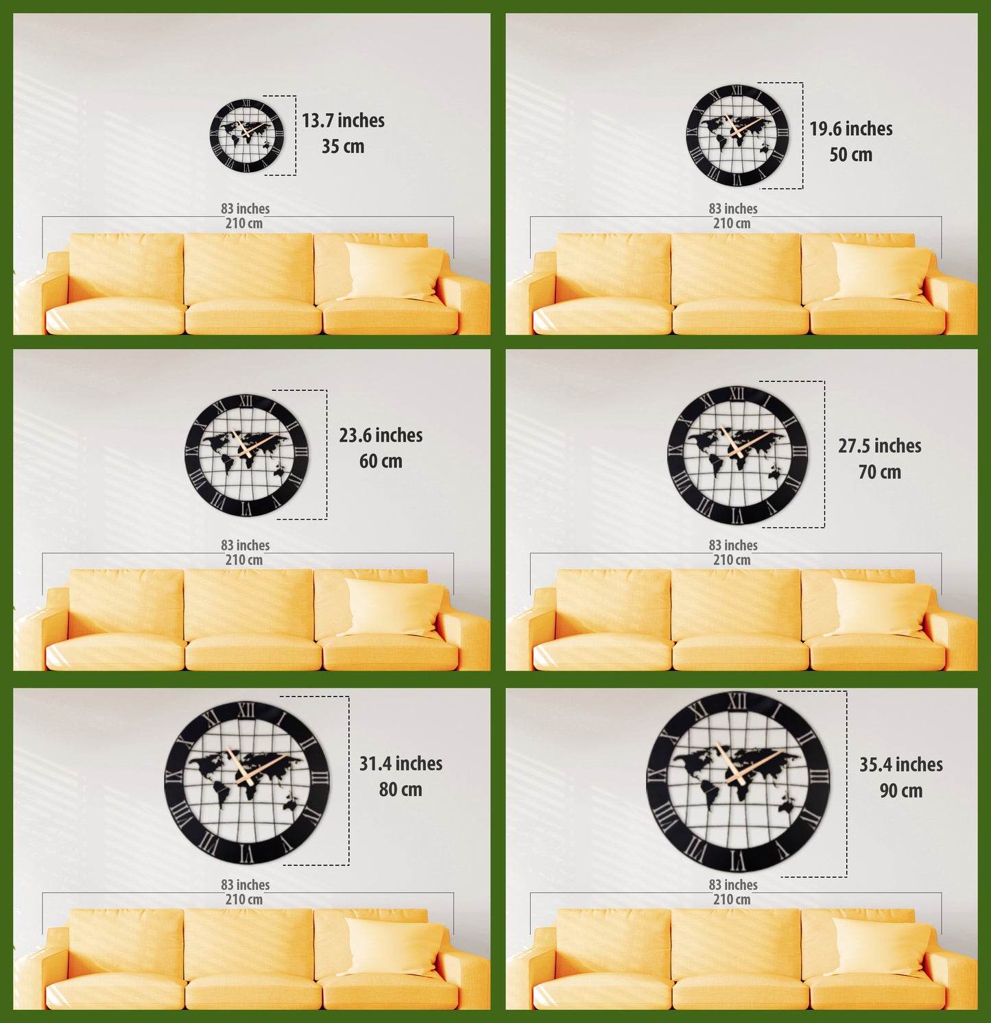 90-Dekoratif Metal Duvar Saati