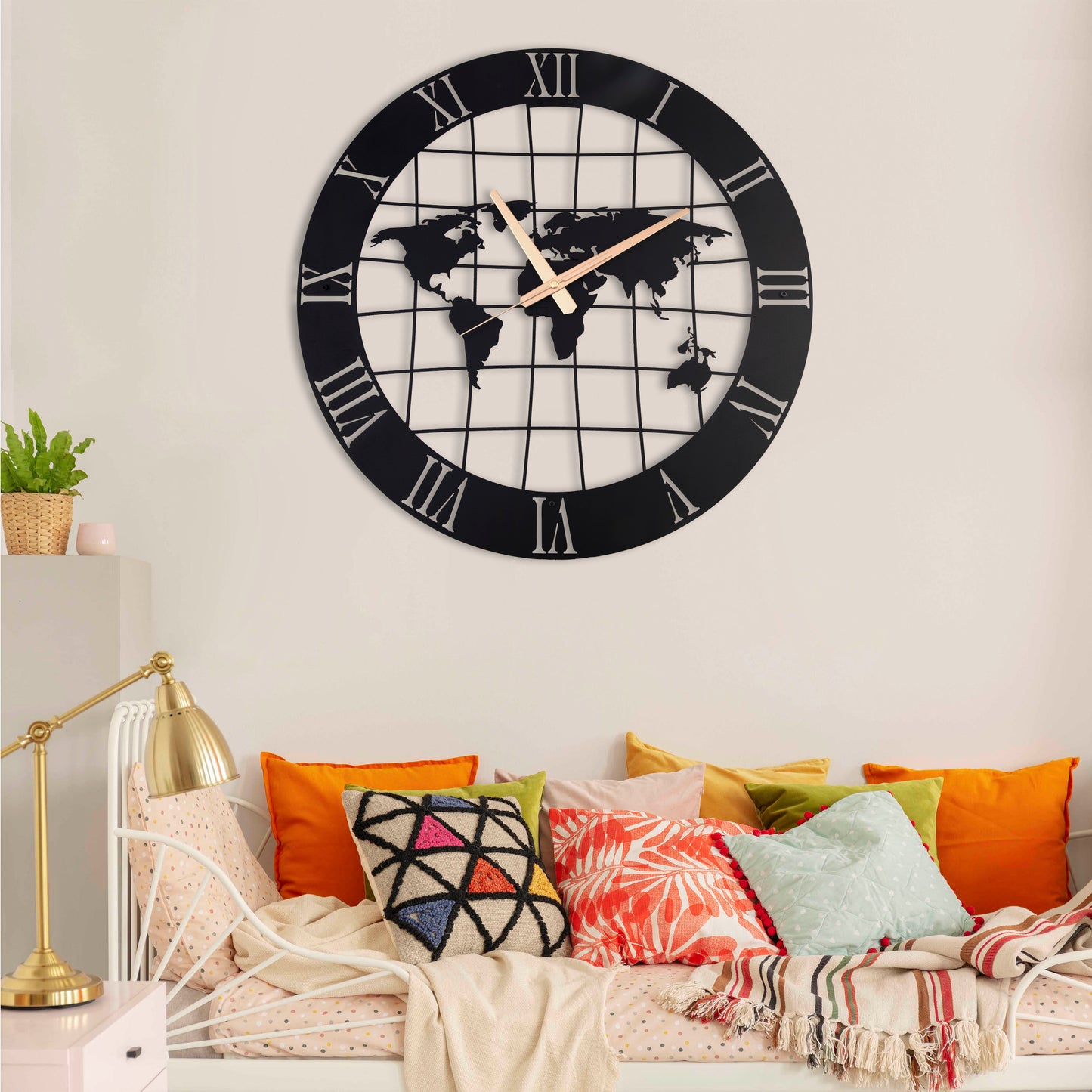 90-Dekoratif Metal Duvar Saati