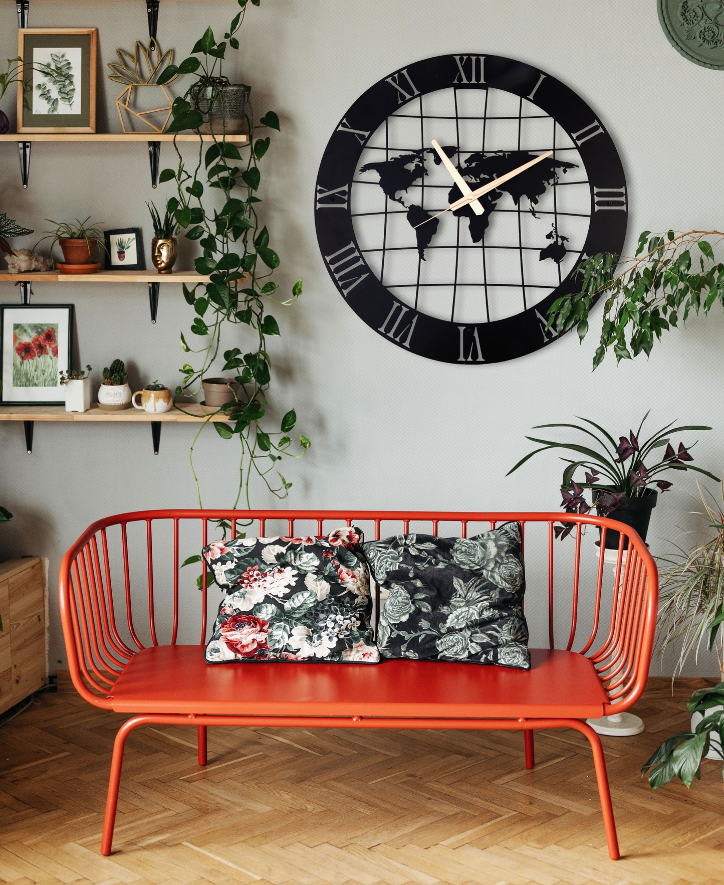 90-Dekoratif Metal Duvar Saati