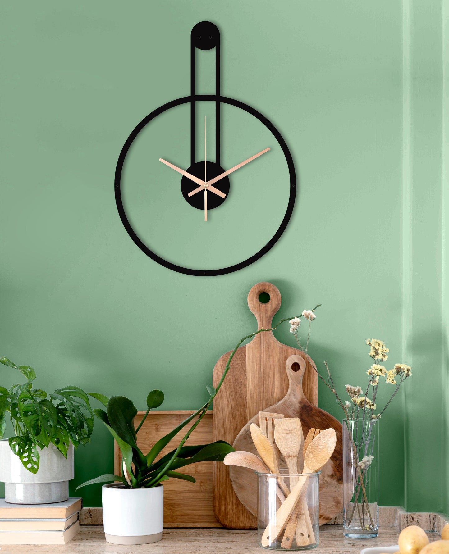 94-Dekoratif Metal Duvar Saati