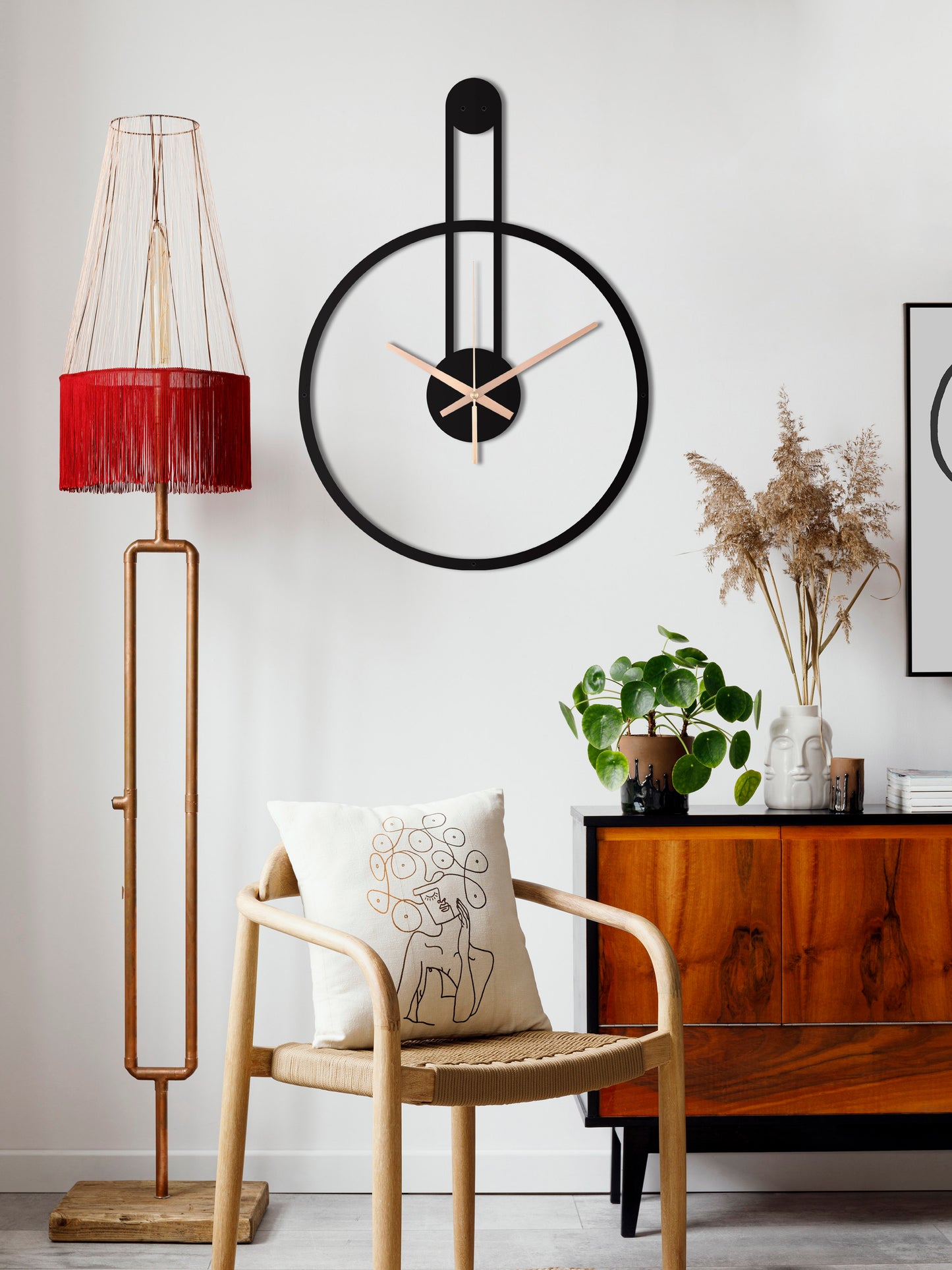 94-Dekoratif Metal Duvar Saati