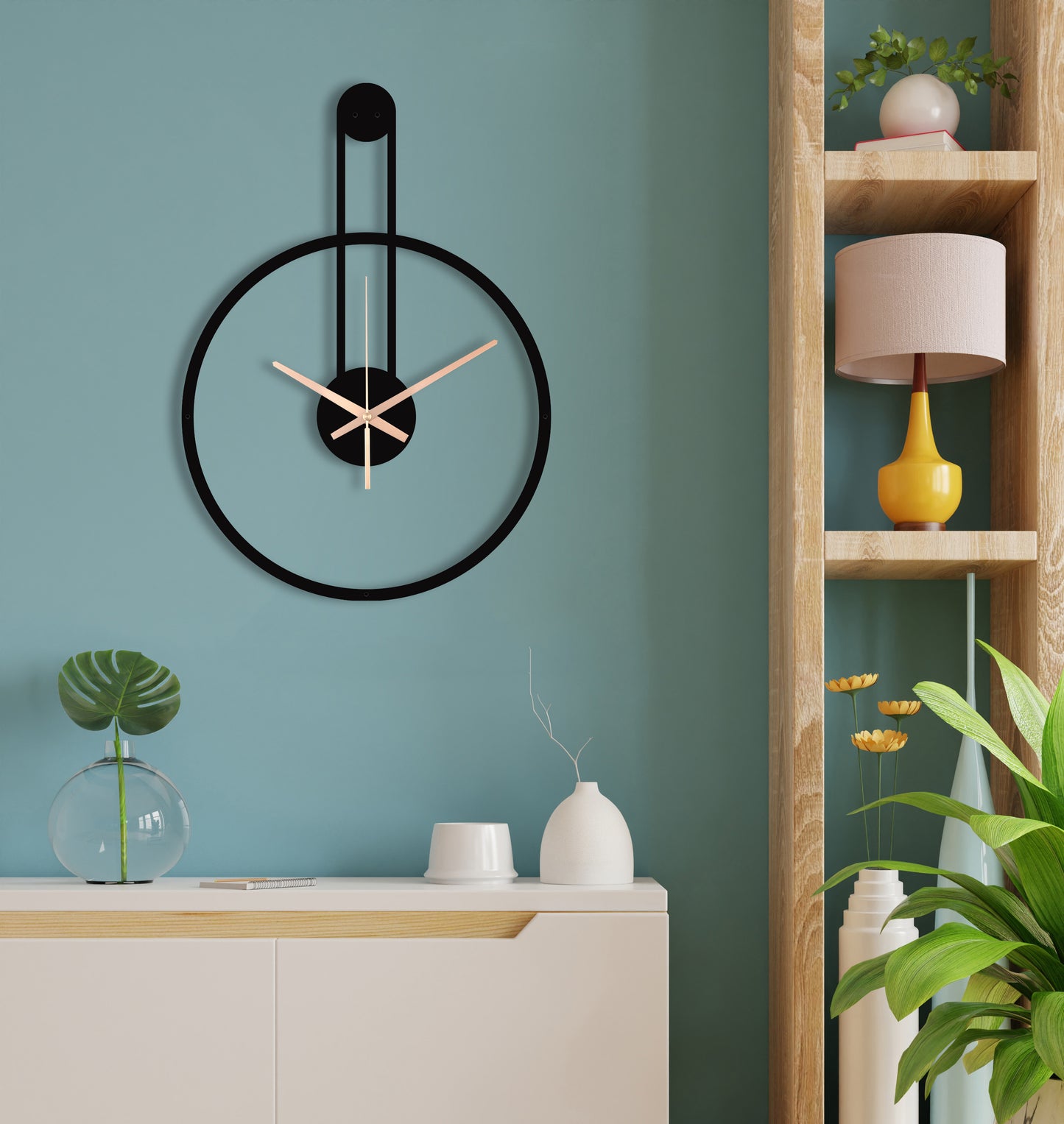 94-Dekoratif Metal Duvar Saati