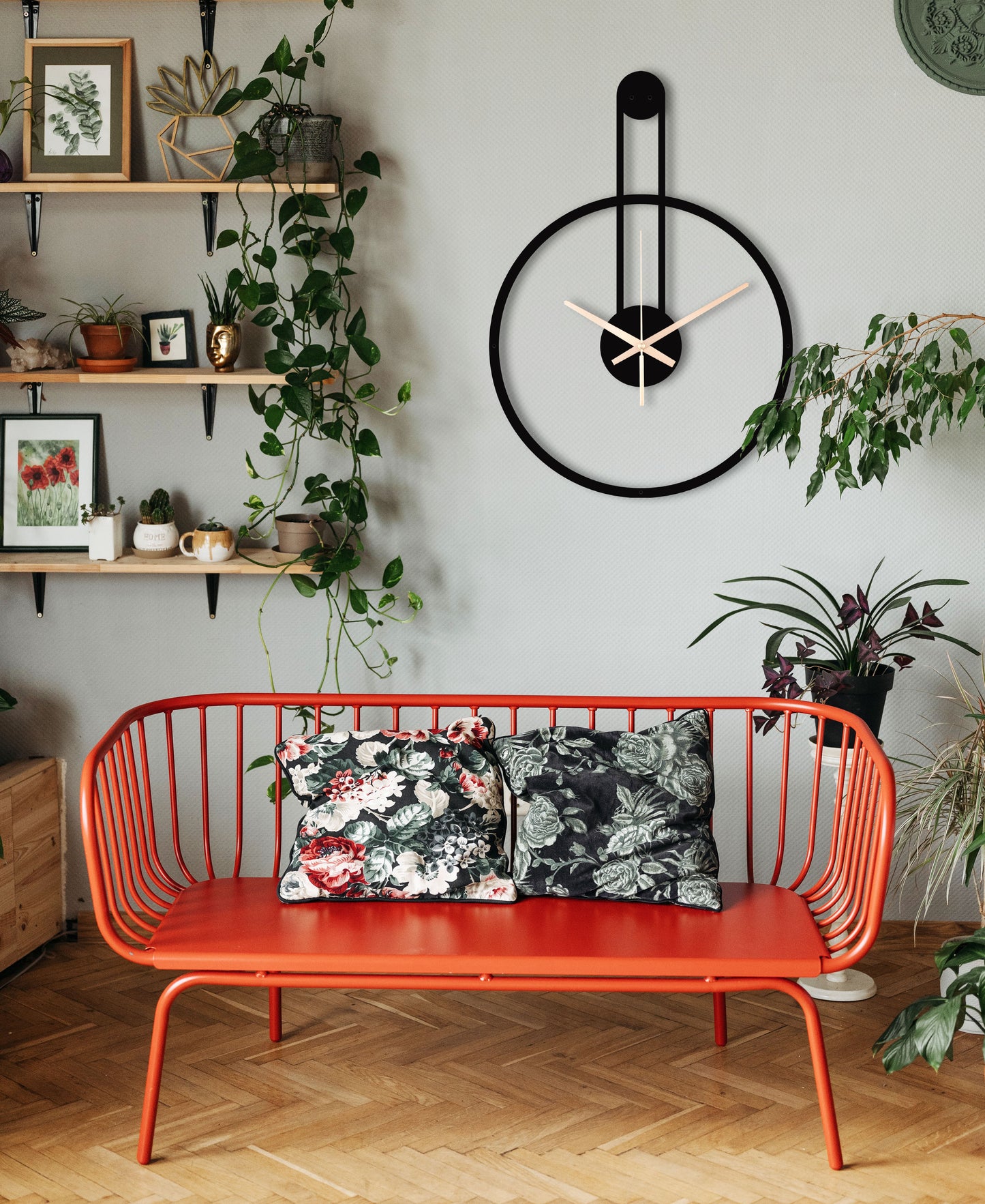 94-Dekoratif Metal Duvar Saati