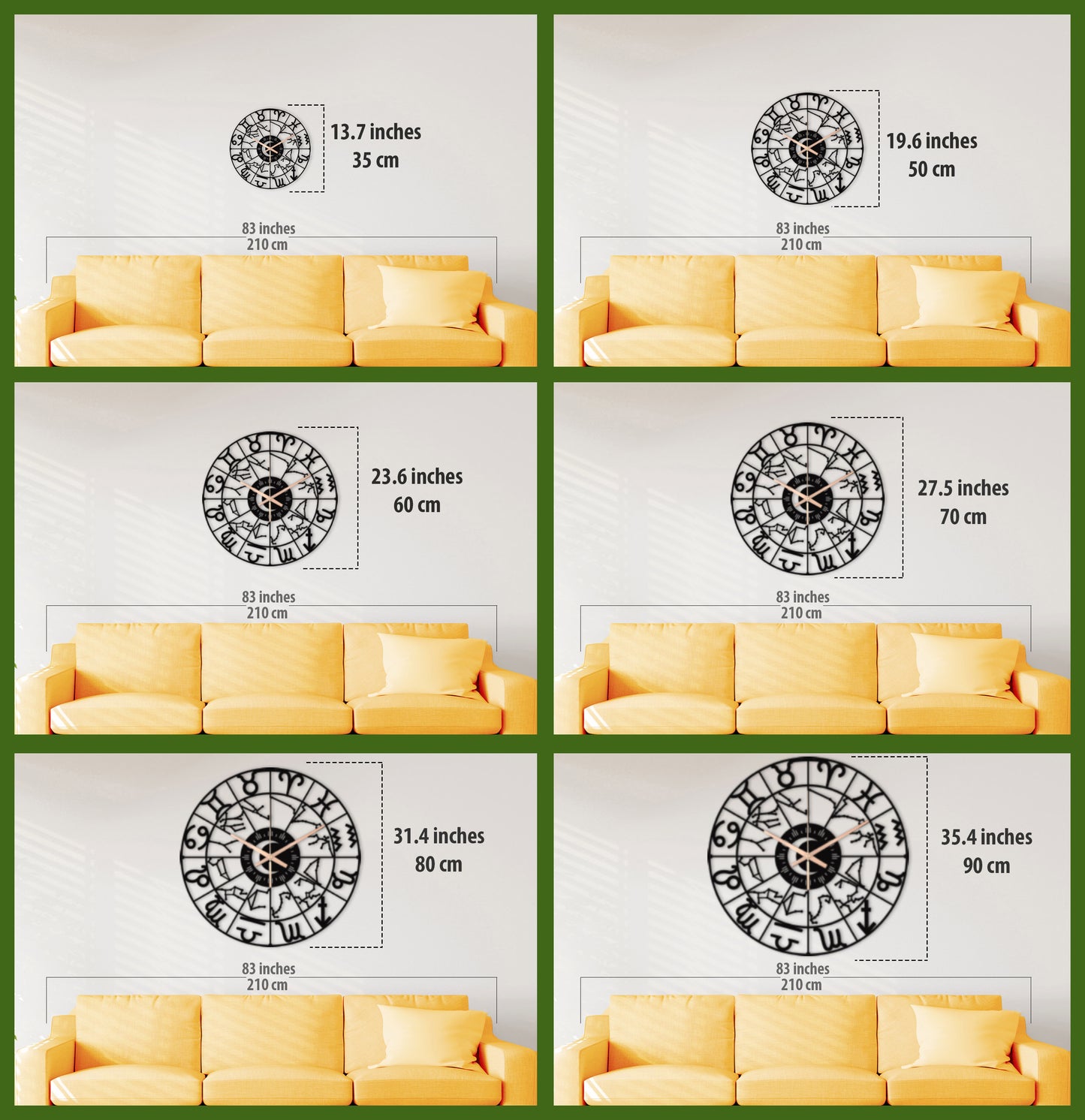 96-Dekoratif Metal Duvar Saati