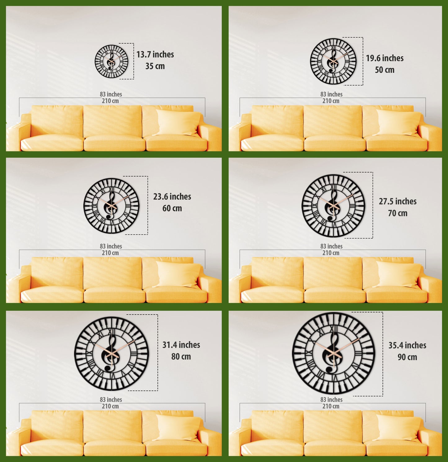 101-Dekoratif Metal Duvar Saati