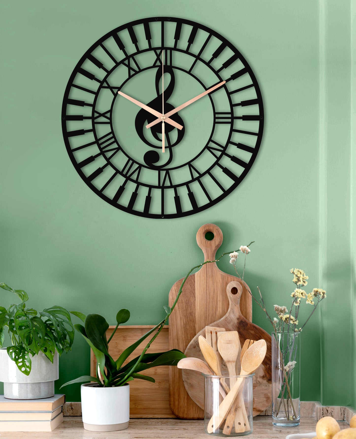 101-Dekoratif Metal Duvar Saati