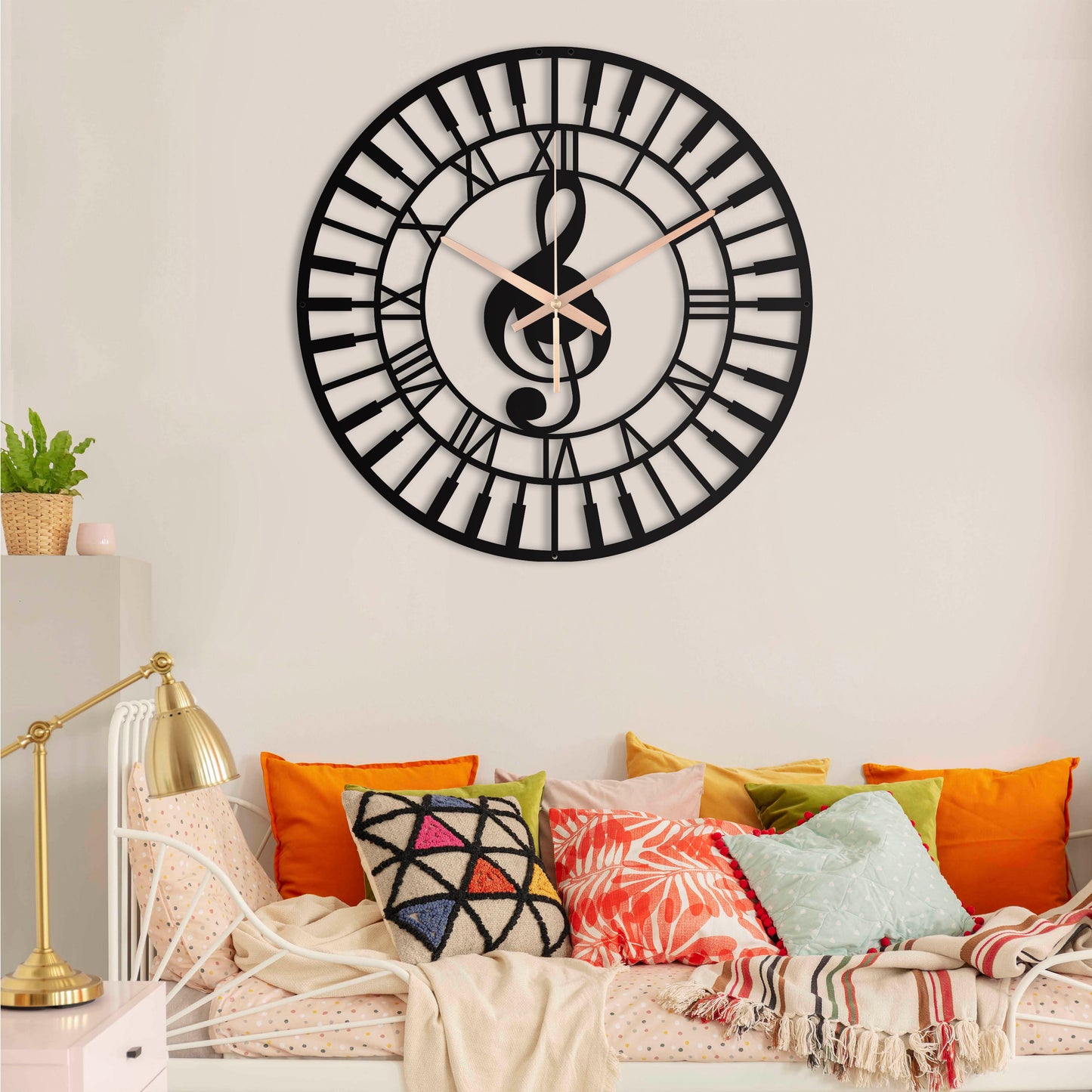 101-Dekoratif Metal Duvar Saati