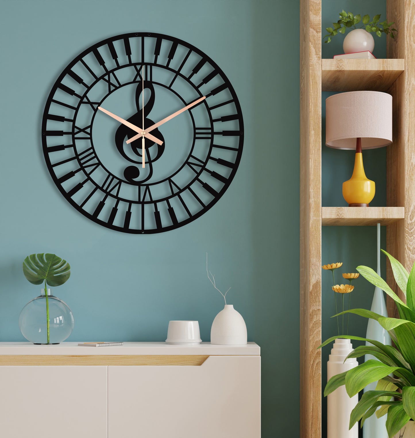 101-Dekoratif Metal Duvar Saati