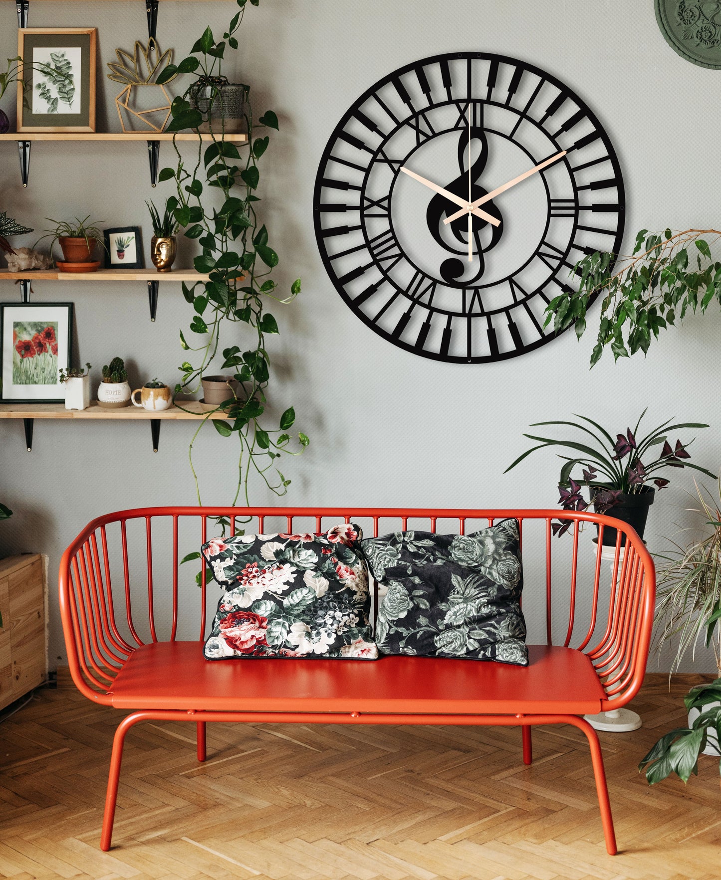 101-Dekoratif Metal Duvar Saati