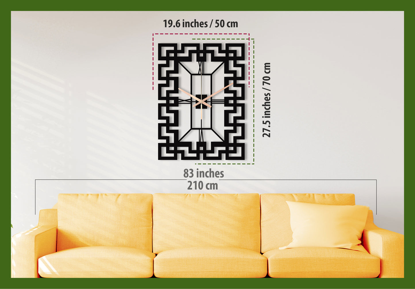102-Dekoratif Metal Duvar Saati