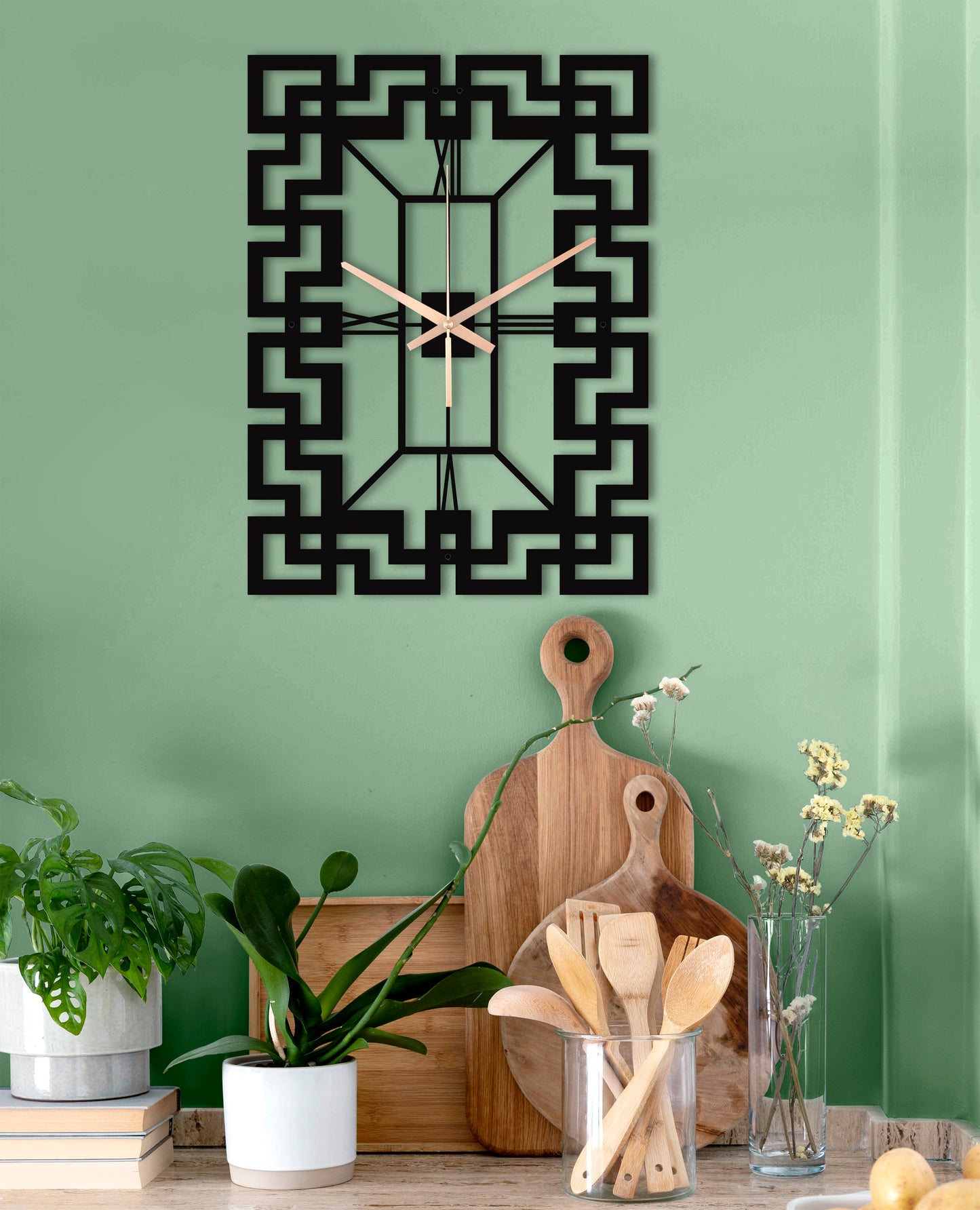 102-Dekoratif Metal Duvar Saati