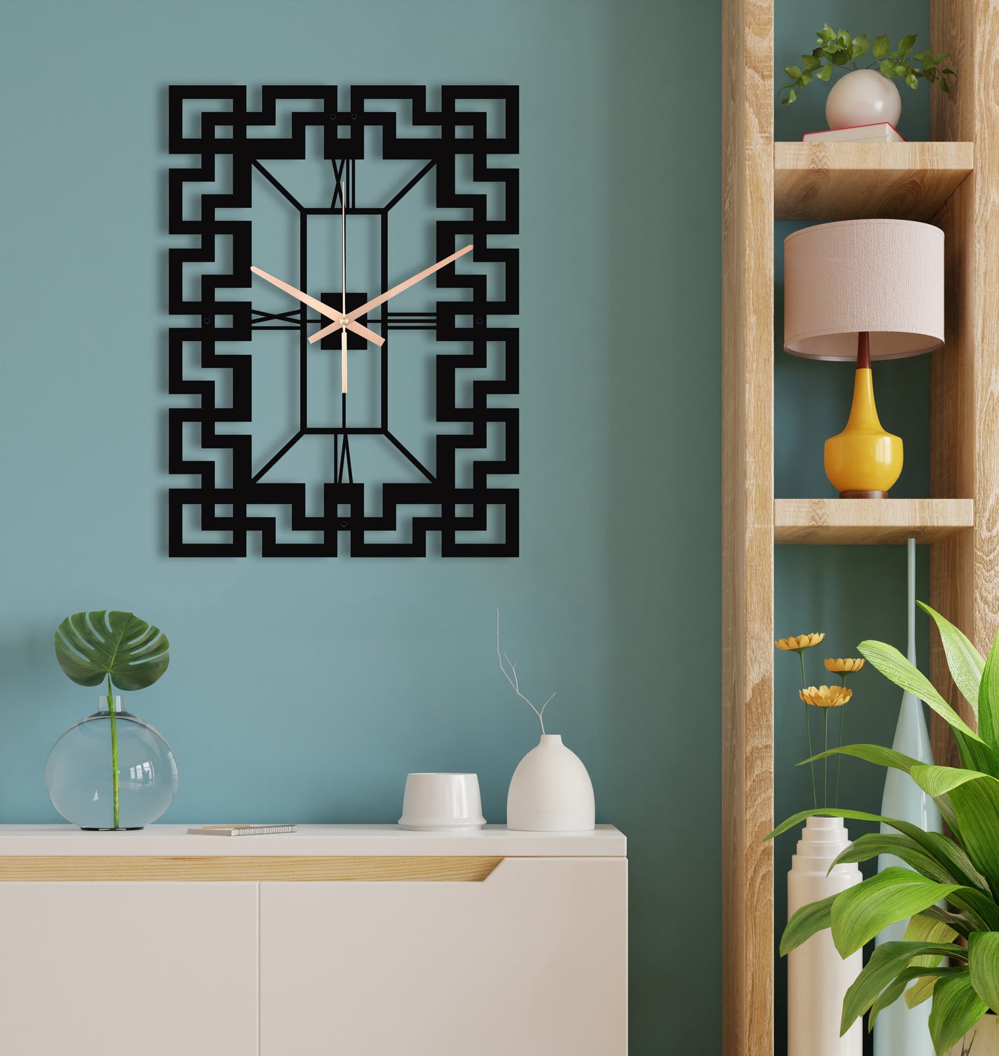 102-Dekoratif Metal Duvar Saati