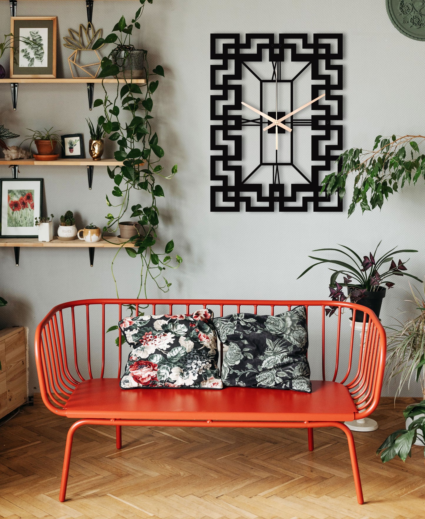 102-Dekoratif Metal Duvar Saati