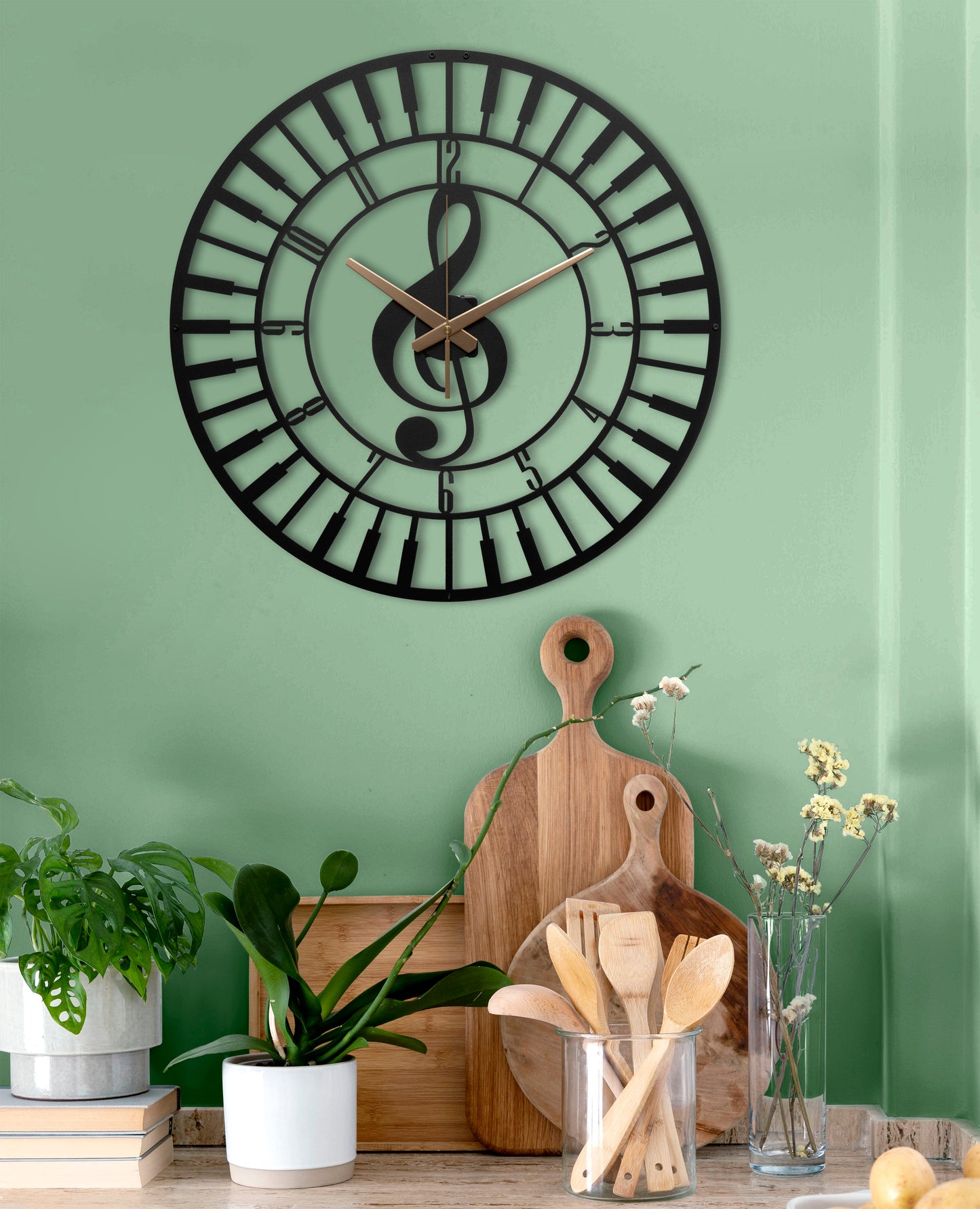 113-Dekoratif Metal Duvar Saati