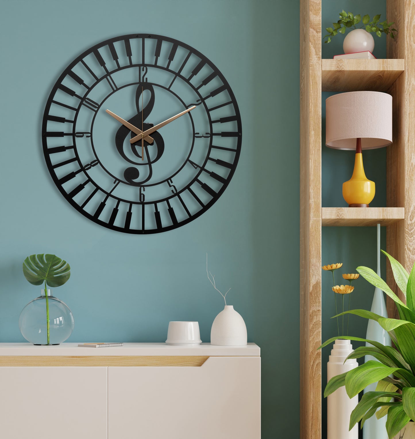 113-Dekoratif Metal Duvar Saati