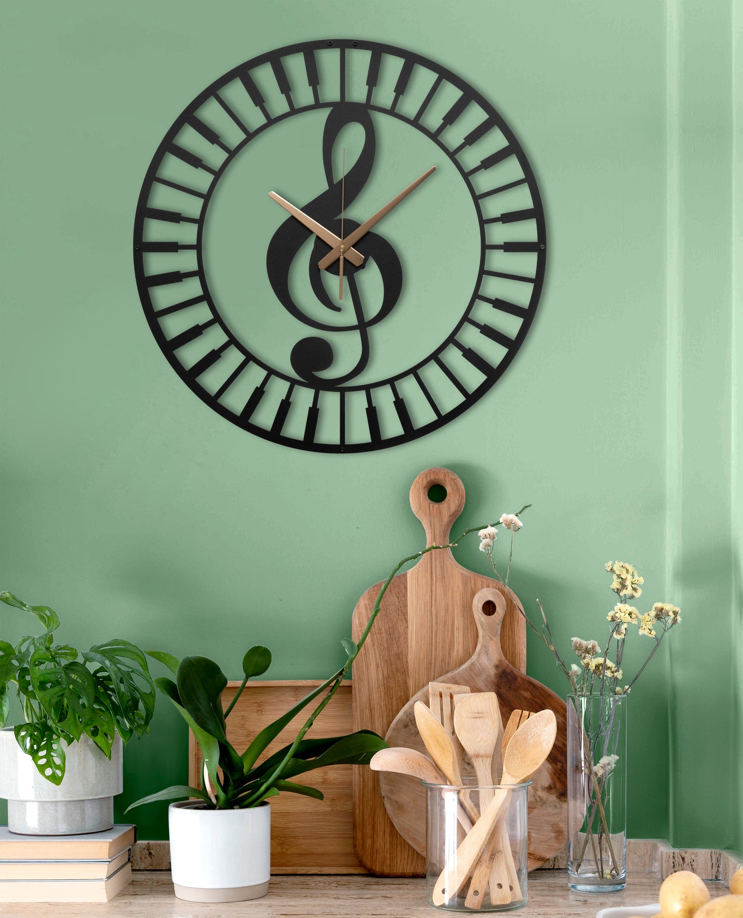 114-Dekoratif Metal Duvar Saati