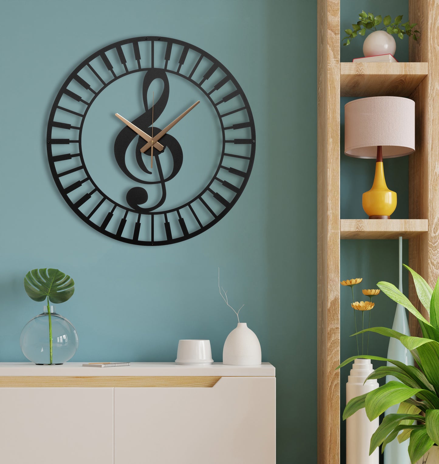 114-Dekoratif Metal Duvar Saati