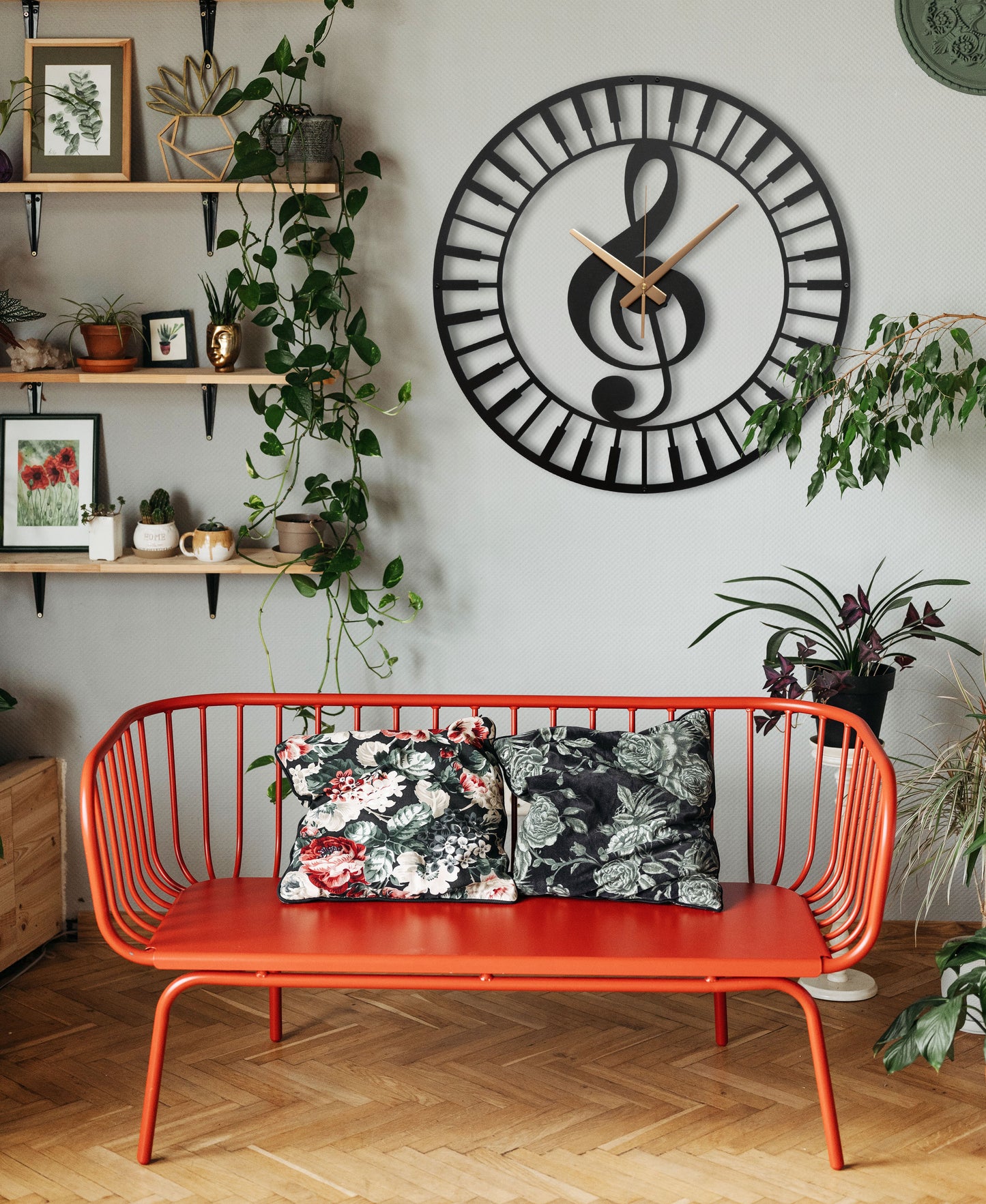 114-Dekoratif Metal Duvar Saati