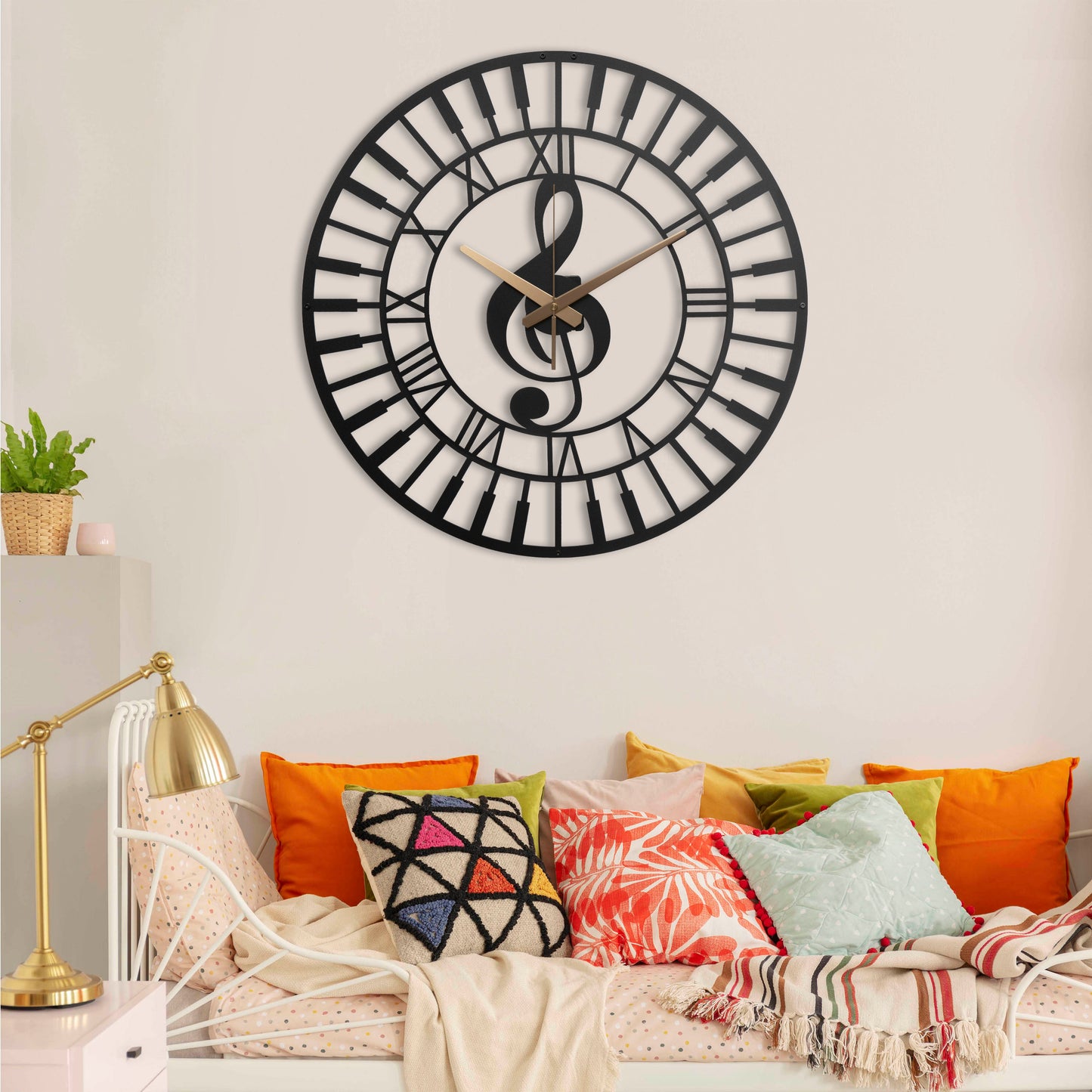 115-Dekoratif Metal Duvar Saati