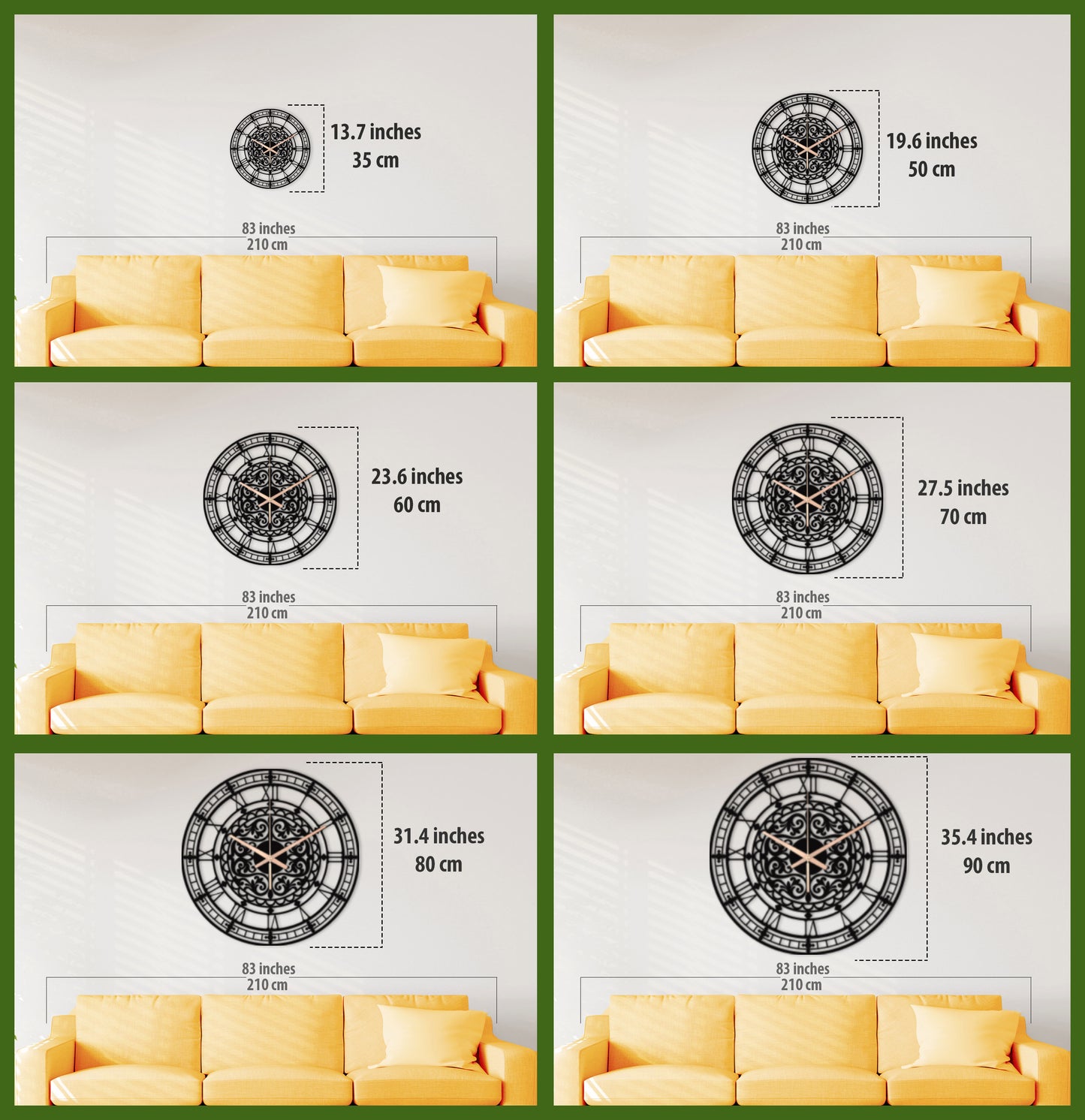 118-Dekoratif Metal Duvar Saati