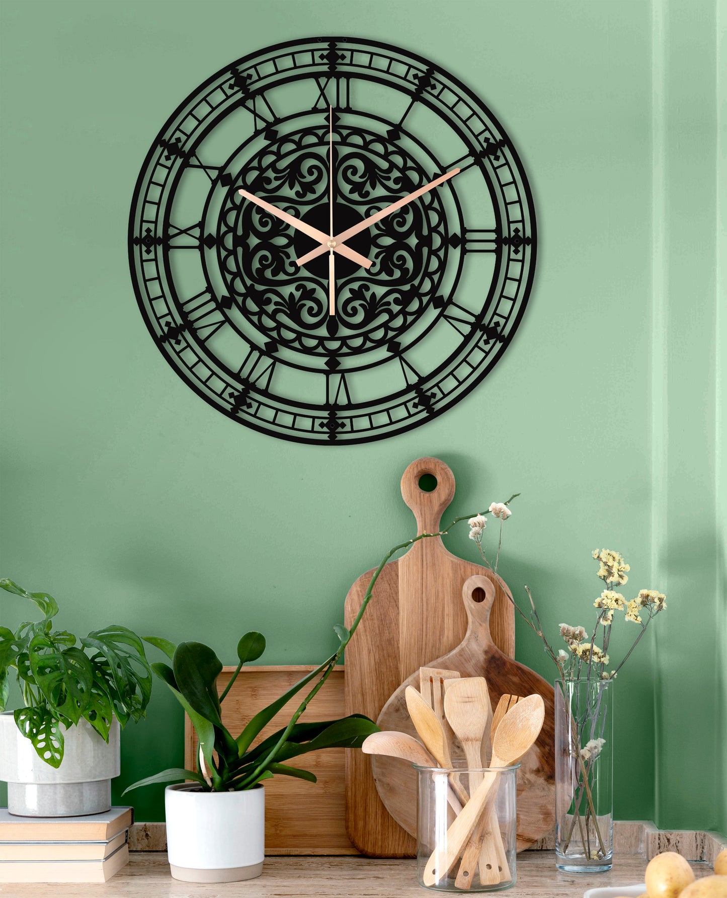 118-Dekoratif Metal Duvar Saati