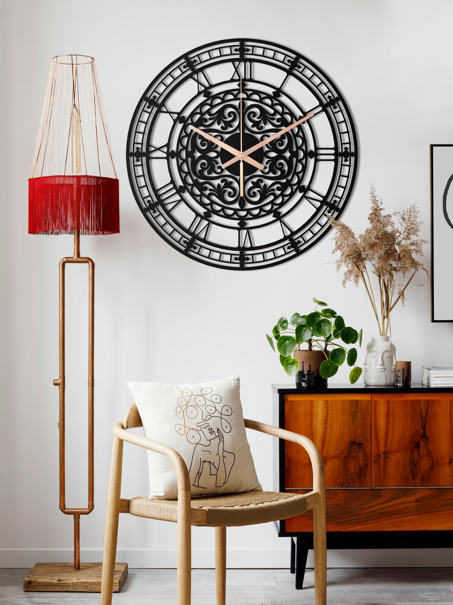 118-Dekoratif Metal Duvar Saati