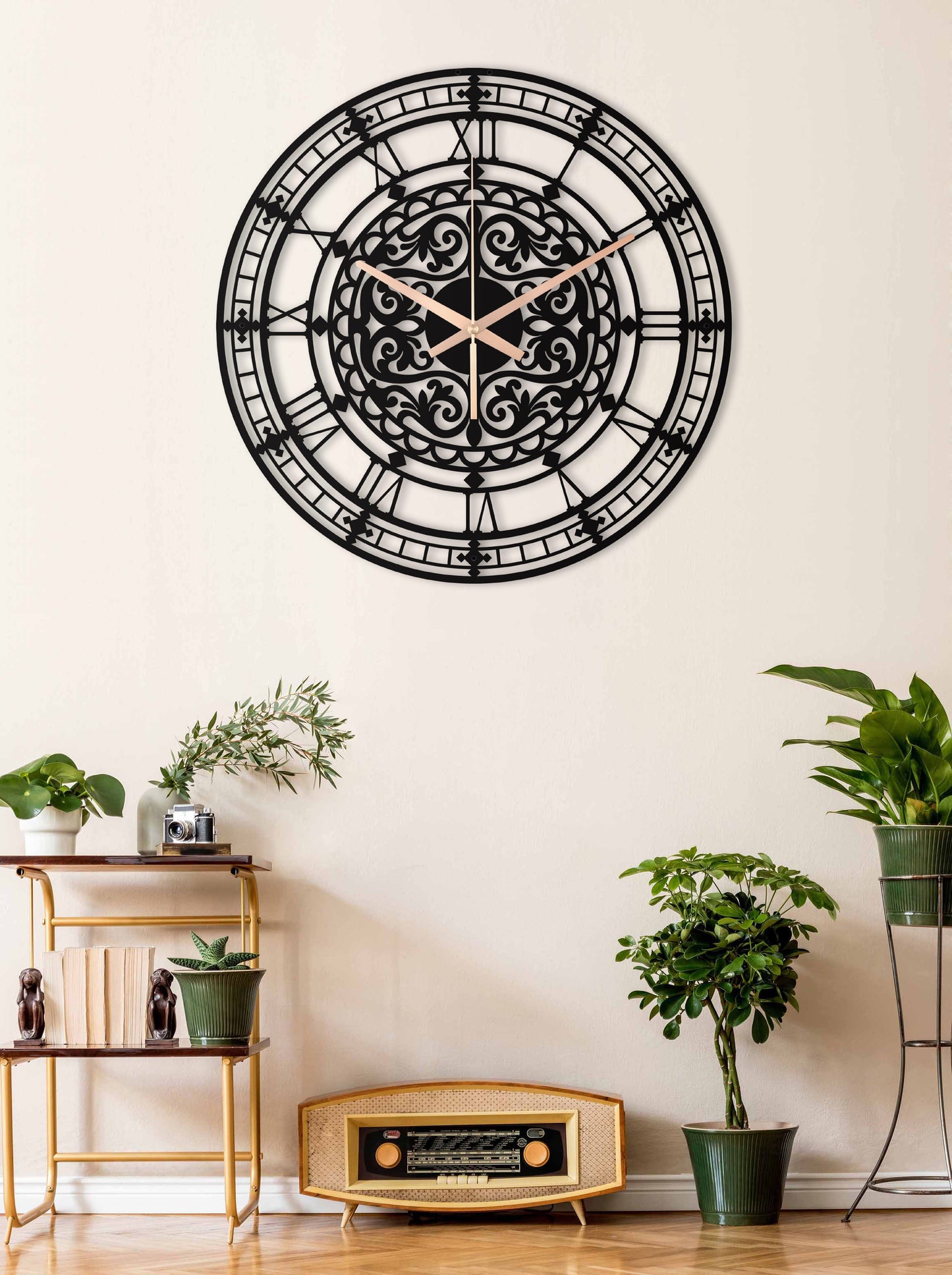 118-Dekoratif Metal Duvar Saati