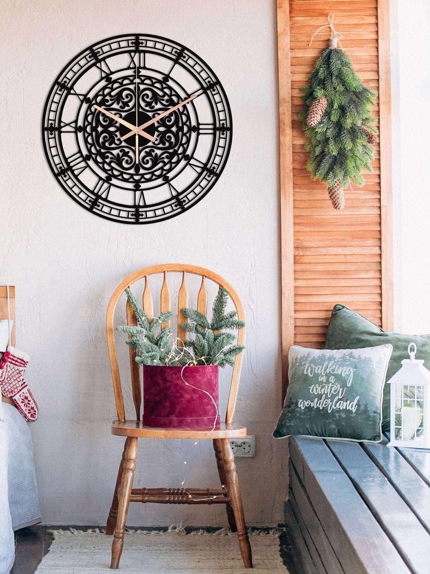 118-Dekoratif Metal Duvar Saati