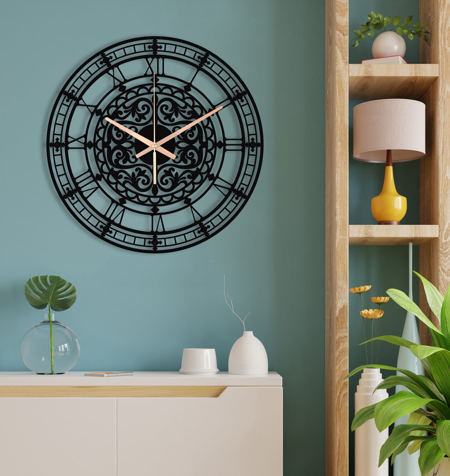 118-Dekoratif Metal Duvar Saati